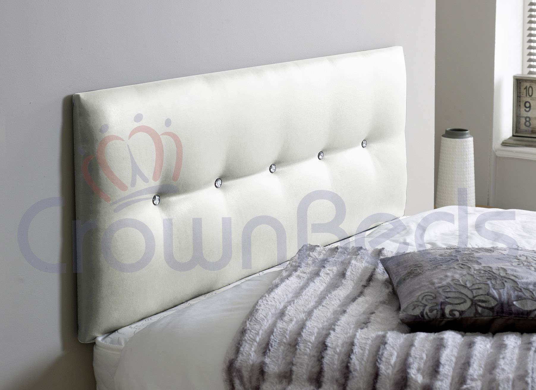 a New Faux Leather City Headboard Available in 2ft6,3ft,4ft,4ft6,5ft,6ft (White, 3ft (single))
