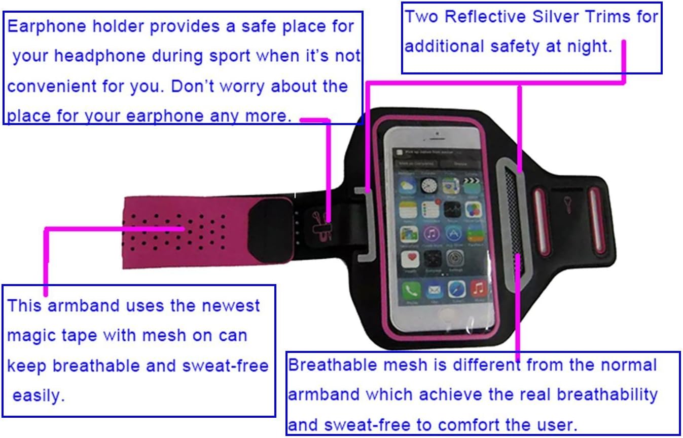 Apple iPhone 5 Sweat-Proof Neoprene Armband Case W/Velcro Closure - Hot Pink