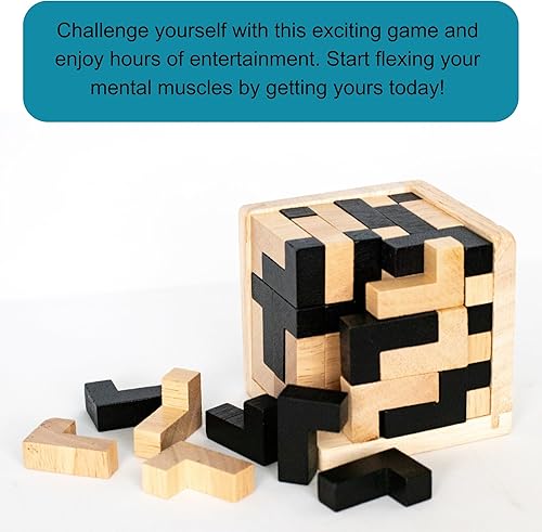 Miniatura 2 de Cubo de rompecabezas de madera para el cerebro accesorios de oficina geniales para escritorio, rompecabezas de bloques y rompecabezas de cubo para