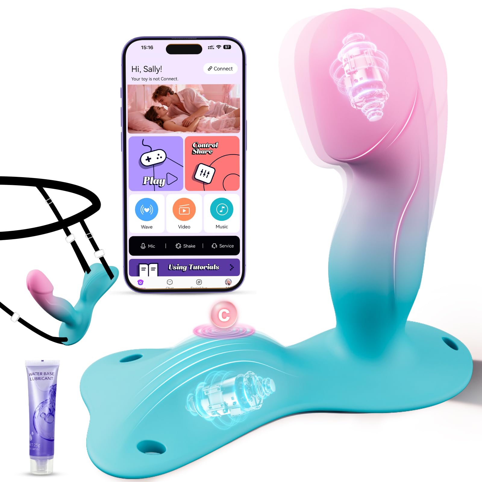 Vibratoreper Donna Professionale Sexytoysys Coppia - Dildo Realistico Vibratore Anale per Sedere e Cavalcare Vibratori Clidoride per Donne Punto G Squirting con Cintura Sex Toys Sessuali per Donna