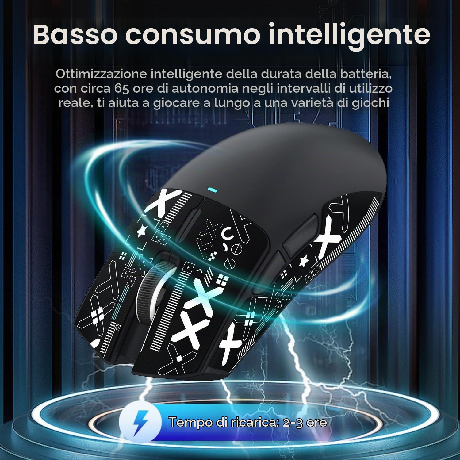 ATTACK SHARK 3 in 1 Tastiera senza fili X68PROHE e Mouse da Gioco X11, BT/2.4G/Cablato, Interruttore Magnetico a Grilletto Rapido da 8KHz, PixArt PAW3311, 22000DPI, Cavo a spirale C01PRO-Nero Sfumato