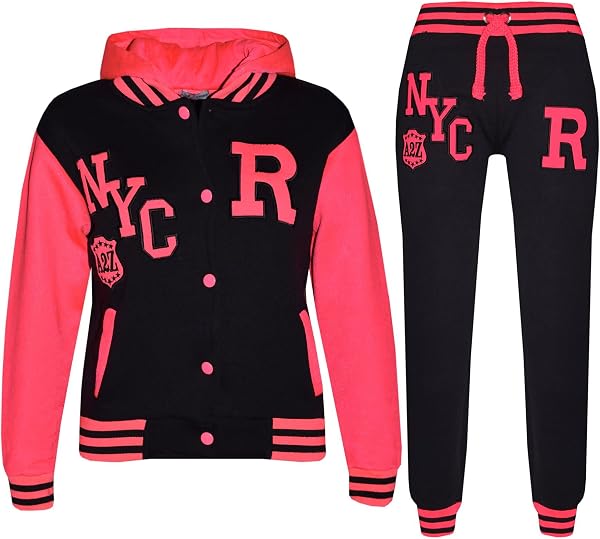 A2Z 4 Kids Unisex Girls Boys Baseball Tracksuit R Fashion Fox and NYC Hoodie with Jogging B.B Contrast Jacket Long Sleeve Set for Kids Age 2-13 Years - 5