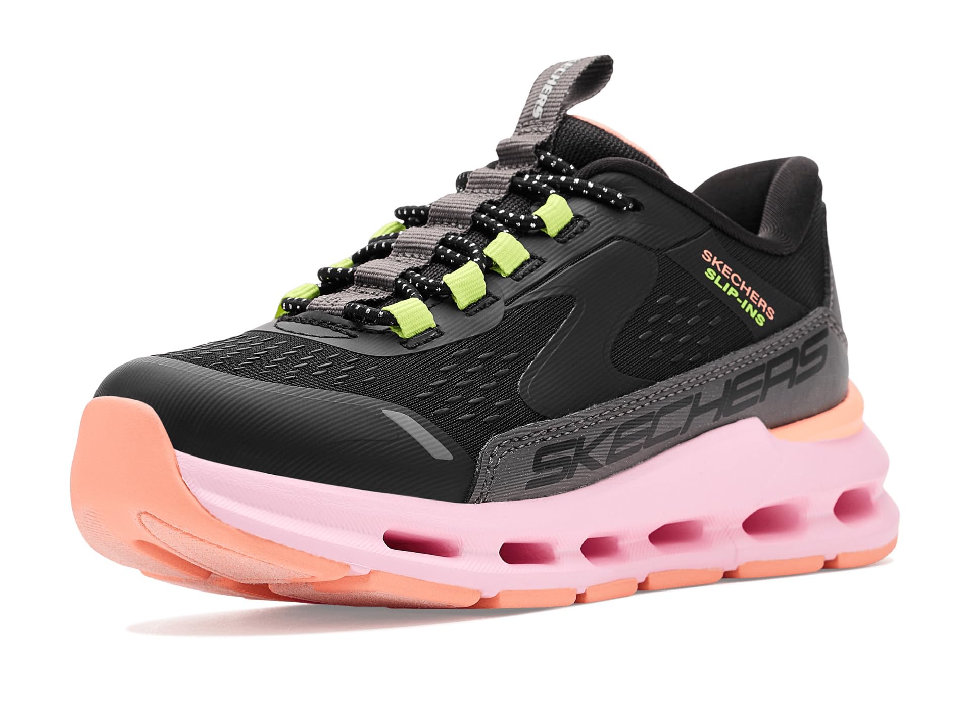 Skechers Girls Black Slip-Ins: Glide-Step - Vista Lane Sneaker In Size 4.5 | Synthetic/Textile, Machine Washable