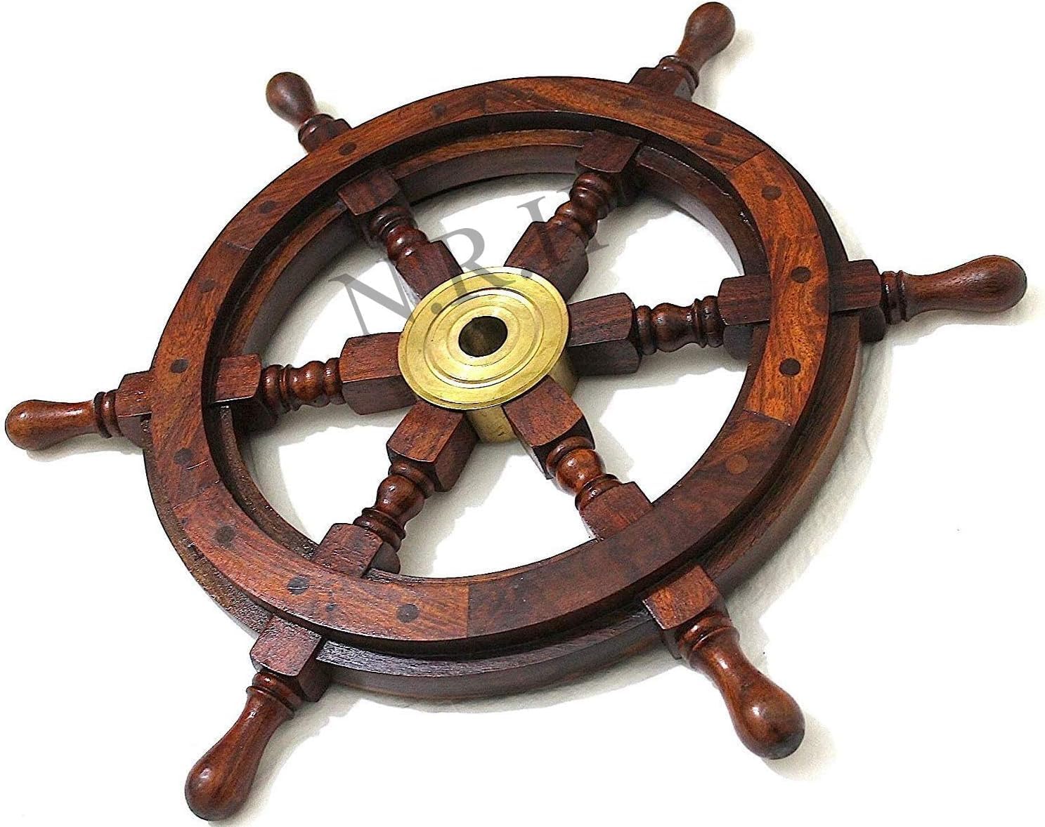 Nautisches Schiffsrad aus Holz, 61 cm, Wanddekoration, Vintage-Geschenk