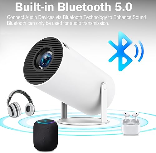 Miniatura 7 de HY300Pro Mini proyector con WIFI y Bluetooth, proyector portátil 4K 1080P, corrección trapezoidal automática, 200 lúmenes ANSI, proyector de