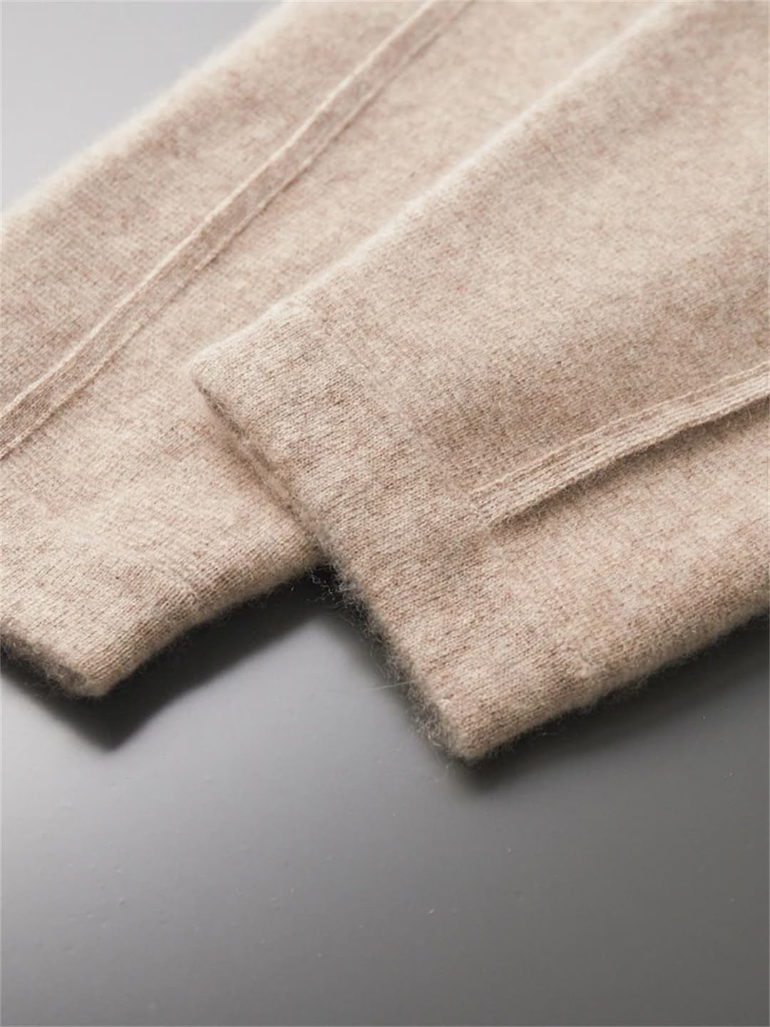 Men’S Thick Cashmere Wide Leg Knit Pants Drawstring Closure Pleated Business Casual Ankle-Length Trousers