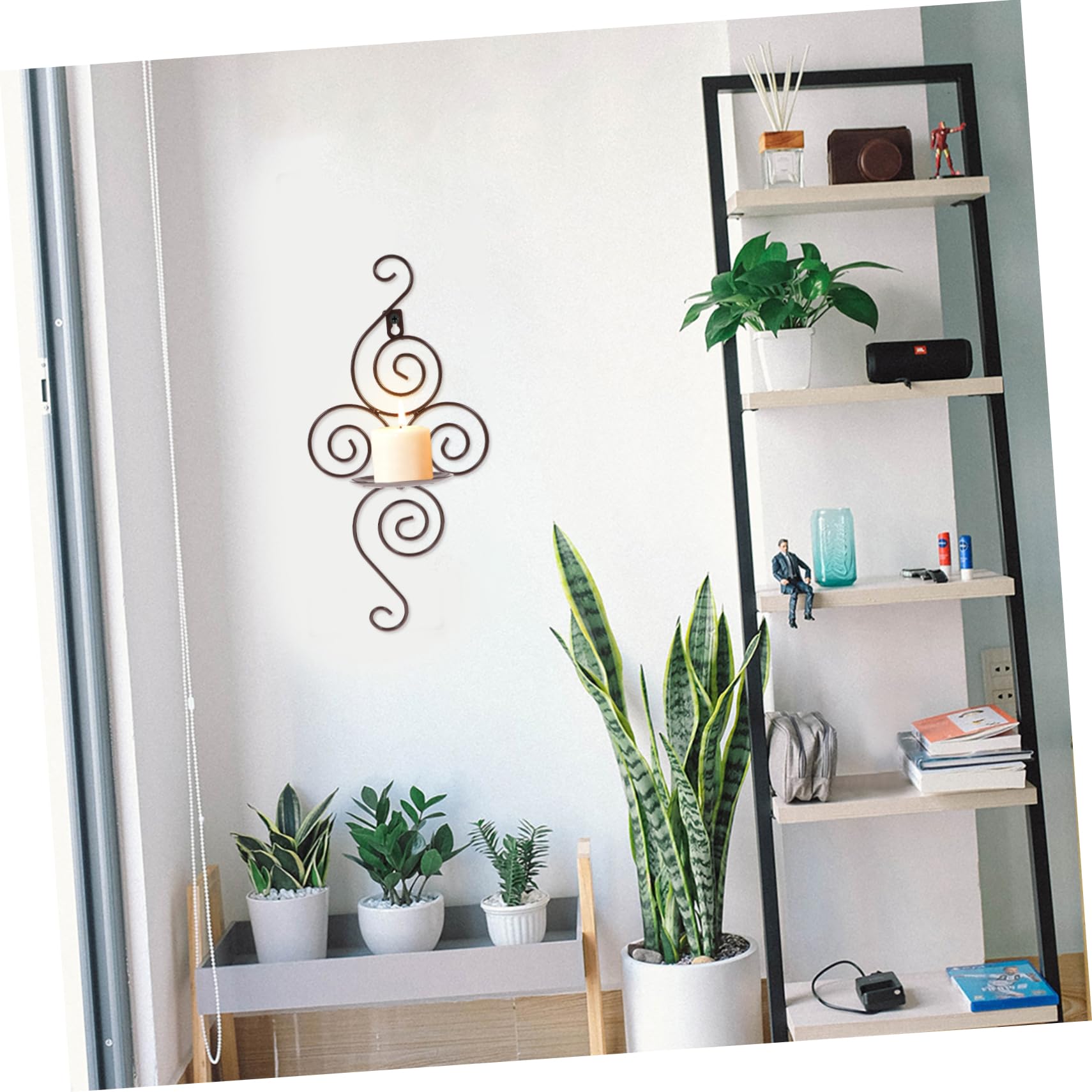 Cabilock 2pcs Wall Mounted Candle Holder Tea Light Holder Wedding Decorations for Ceremony Wall Hanging Candle Holder Candles Golden Wall Candle Sconces Gold Trim Ledge Metal European Style