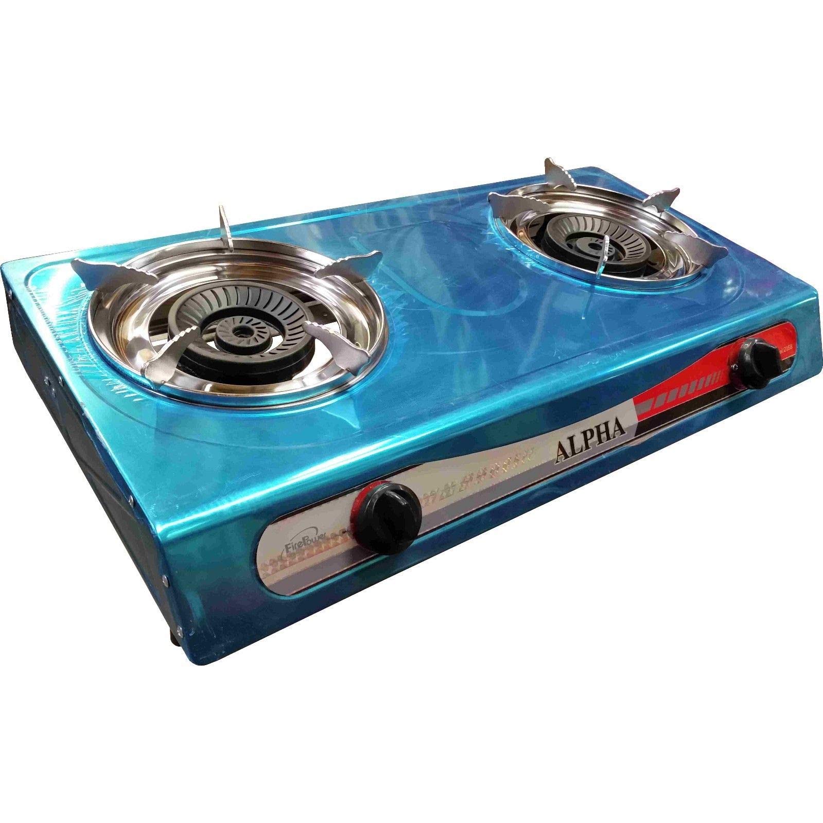 Buy Portable Propane Stove 2 Double Burner Range BBQ and New Regulator Hose  Online at desertcartSINGAPORE