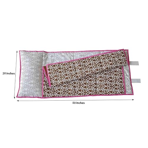 Miniatura 5 de Bacati - Tapete para siesta de 100% algodón percal, suave, transpirable, con almohada, para niñas pequeñas, mide 50 x 20 x 1.5 pulgadas, ideal para