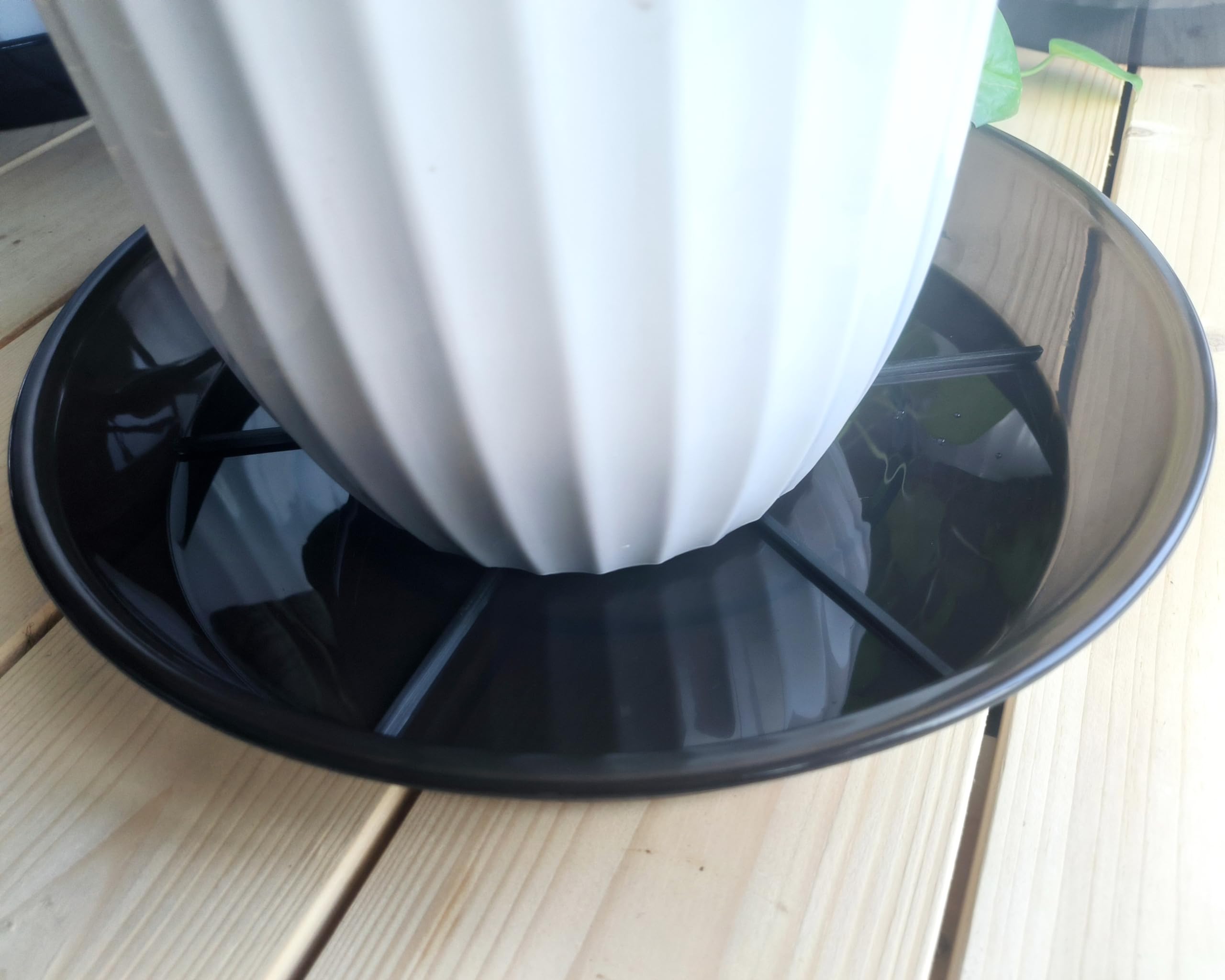NIMYAU Spodek na rośliny, 45 cm, 4 sztuki, 10, 14, 16, 18, duże tace na rośliny, wytrzymałe, okrągłe, plastikowe, do użytku wewnątrz i na zewnątrz, doniczka na kwiaty bez otworów, tace ociekowe na