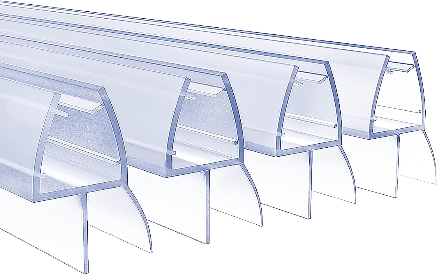 4 x 100 cm shower seals for shower doors, 6 mm, 7 mm, 8 mm seal shower