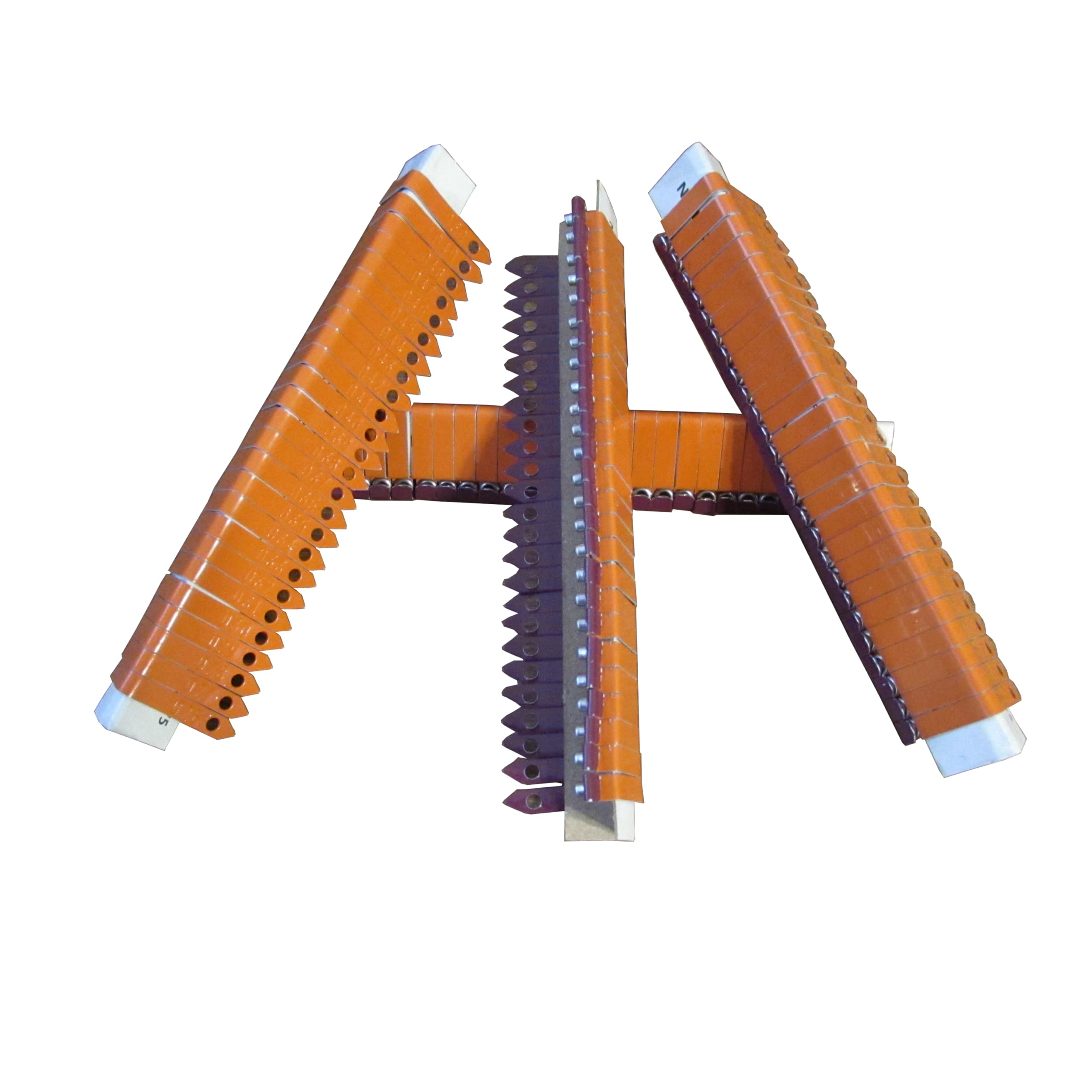 Zip Wing Bands Numbered - NOT Stamped Aluminum Chicken Pheasant Poultry Duck Wing Identification Tags (100, Orange)