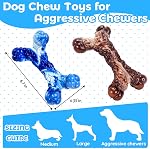 2 Paquet de jouets pour chien Chew pour les brochettes agressives, indestructible durable Nylon Dog Bones Dents Nettoyage de jouets de Chew à garder moyen & Gros chiens occupés
