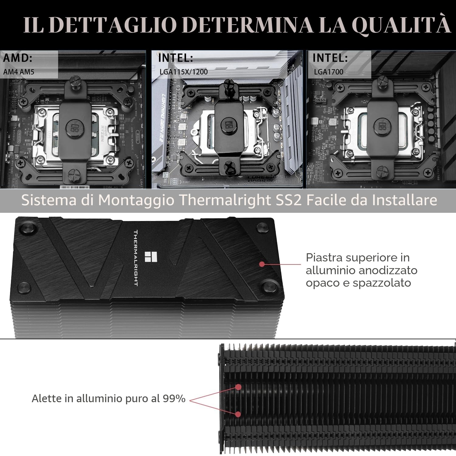 TR Assassin Spirit 120 EVO Nero CPU, 120mm PWM Quiet Fan ARGB CPU Air Cooler, AGHP 4th Technology, Supporto Intel lga1700/1150/1151/1200, AMD AM4 AM5, Refrigeratore d'oro