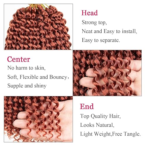 Miniatura 4 de Leeven - pelo rizado de 18 pulgadas en onda de agua de Crochet Twist, 6 unidades, pasión de Twist Crochet, pelo sintético para mujeres negras