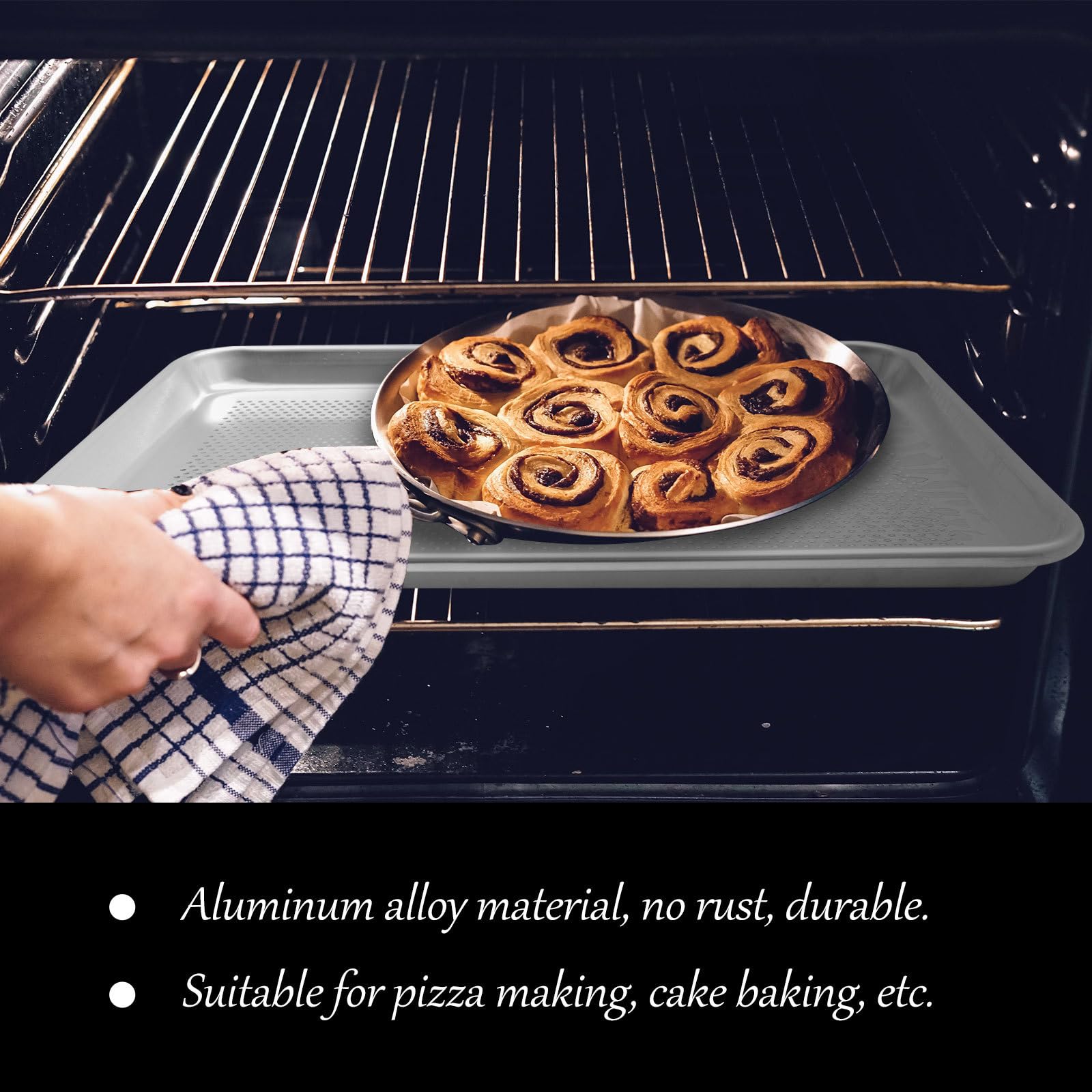 FRCOLOR 1pièce Plaque Pâtisserie Perforée Alliage Aluminium Plaque de Cuisson Rectangulaire Pratique Surface Lisse Facile à Nettoyer Ustensile de Cuisine Polyvalent pour Four et Barbecue