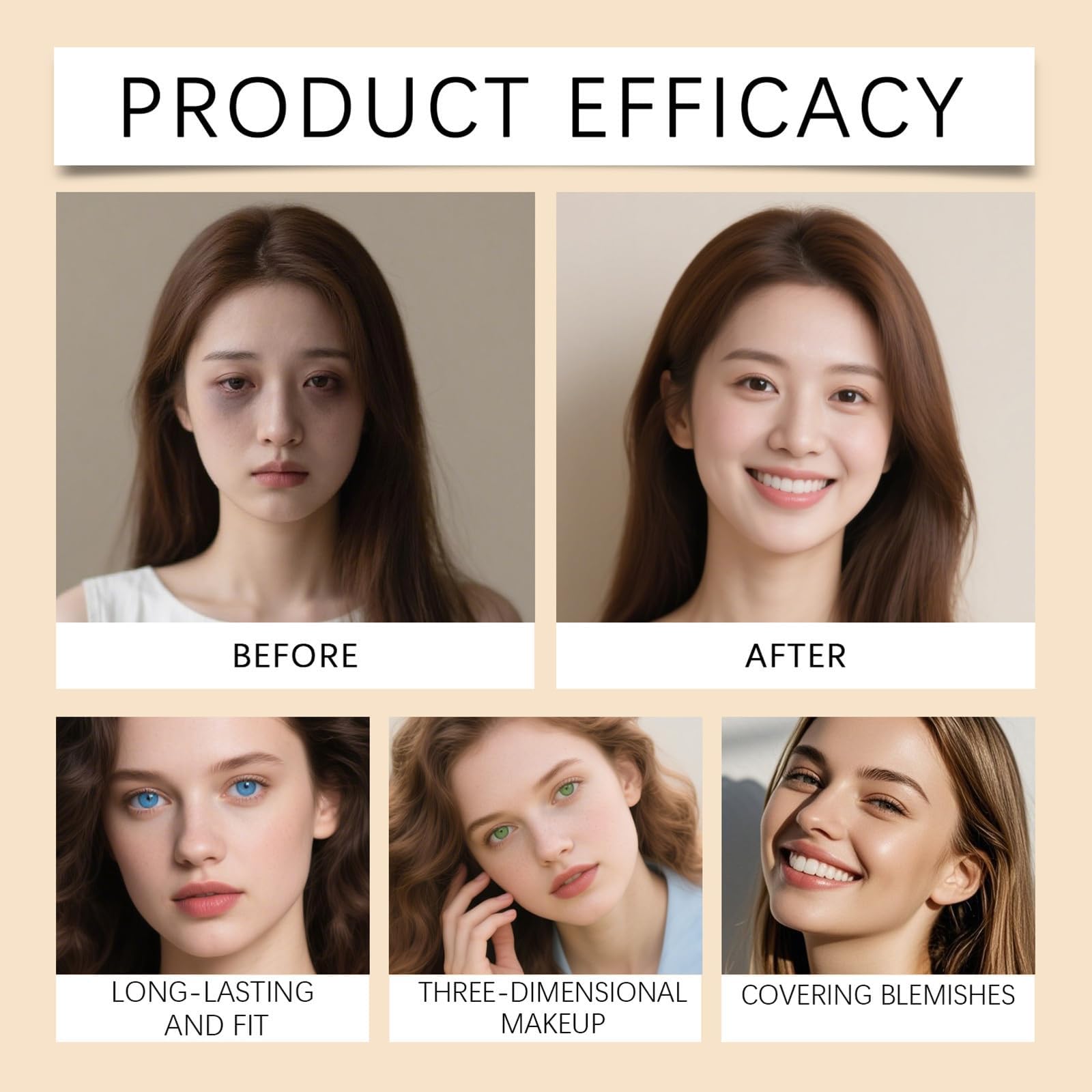 Getönte Sonnencreme fürs Gesicht, universelle getönte Feuchtigkeitscreme, feuchtigkeitsspendende, nicht fettende Sonnencreme mit Breitbandschutz, natürliches Finish (5pcs)