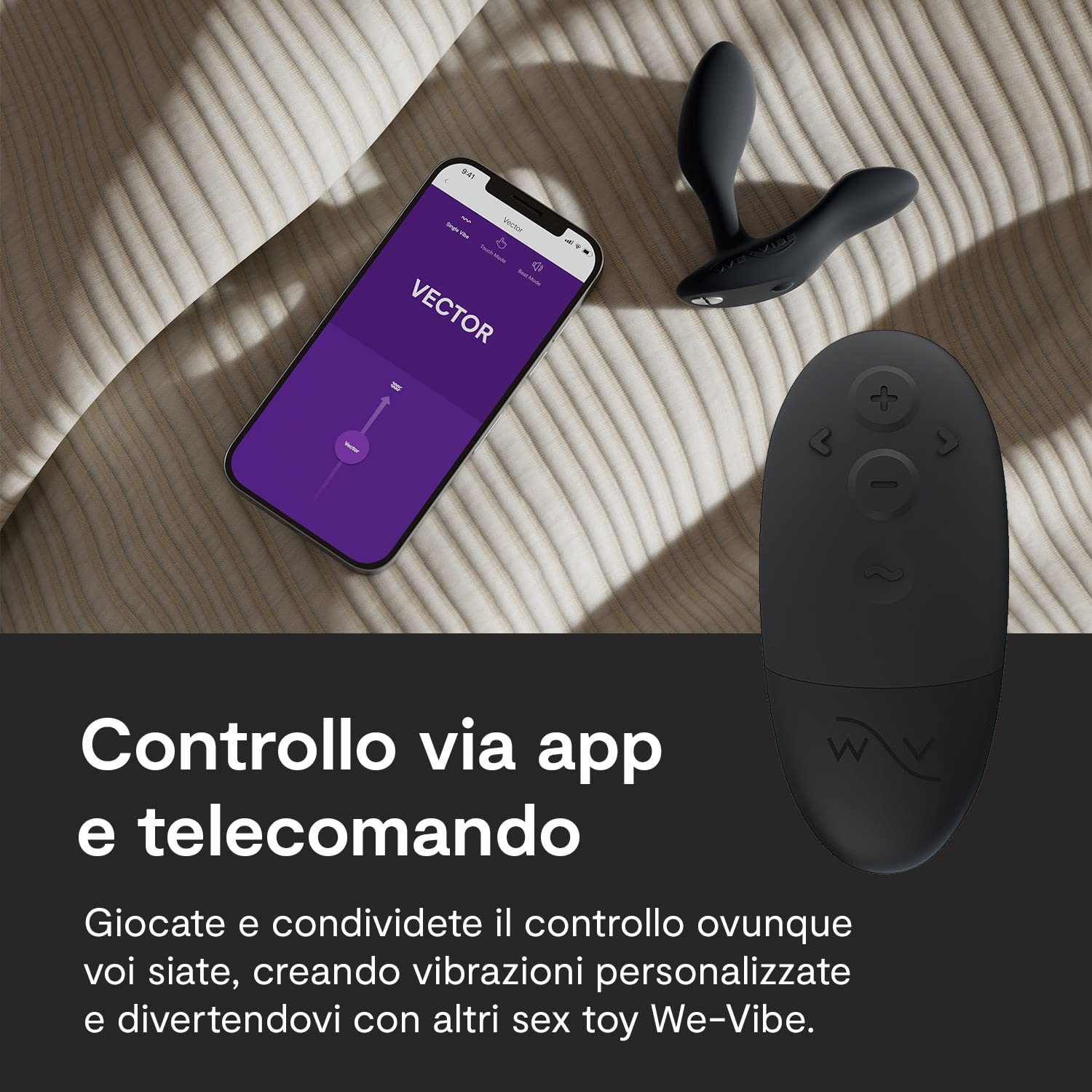We-Vibe Vibratore per la prostata Vector+ con app e telecomando Black One Size