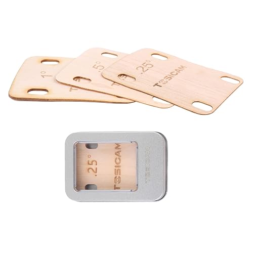 TOSICAM Guitar Neck Shims 3pcs Maple 0.25 0.5 1 Degree