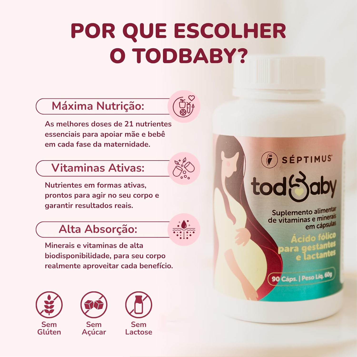 kit 3x Todbaby – Suplemento Vitamínico para Gestantes, Lactantes e Puérperas com 21 Nutrientes – Ácido Fólico, Ferro, Zinco e Vitaminas – 90 Cápsulas em promoção! Veja a oferta e mais achadinhos de Vitaminas & Suplementos 4 Hoje é o melhor dia para comprar kit 3x Todbaby – Suplemento Vitamínico para Gestantes, Lactantes e Puérperas com 21 Nutrientes – Ácido Fólico, Ferro, Zinco e Vitaminas – 90 Cápsulas com aquele preço maroto! Promoção! Aproveite a oferta! 4