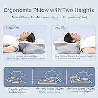 Vista 5 de Almohada cervical ergonómica para aliviar el dolor, almohada de espuma viscoelástica para el cuello, almohada de contorno de zona de alivio