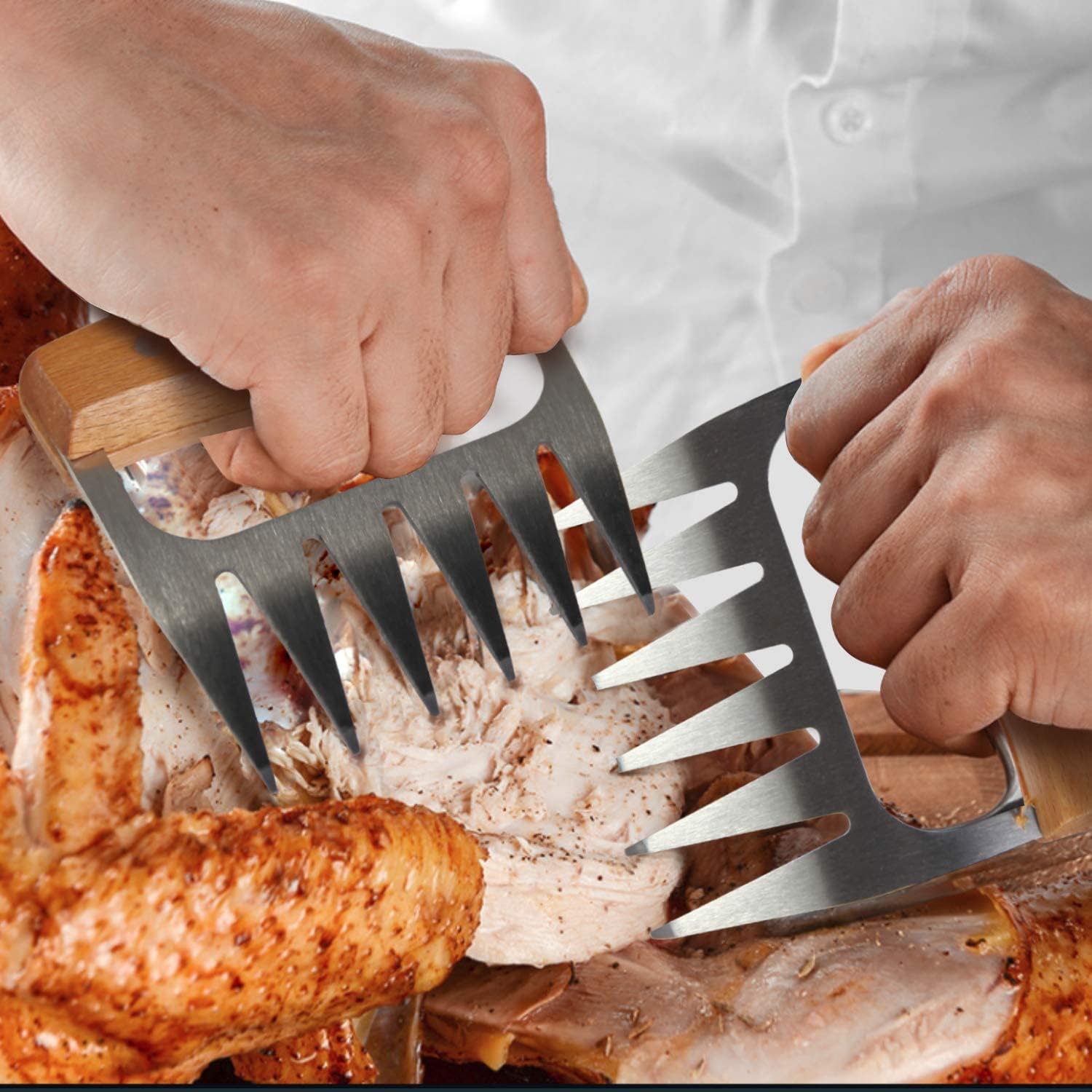 KSVZS 2 Pcs BBQ Meat Shredder Claws +1 Pcs Scissors.- Essential for BBQ Pros - Strong Metal Pork Claw for Handling,Lift, Shredding, and Cut Meat - Ultra-Sharp Blades,Meat Ripper : Patio, Lawn & Garden