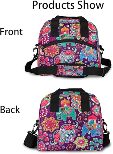 Miniatura 10 de Bolsa de almuerzo aislada para mujeres y hombres, diseño de girasol, a prueba de fugas, bolsa grande reutilizable para adultos con correa ajustable