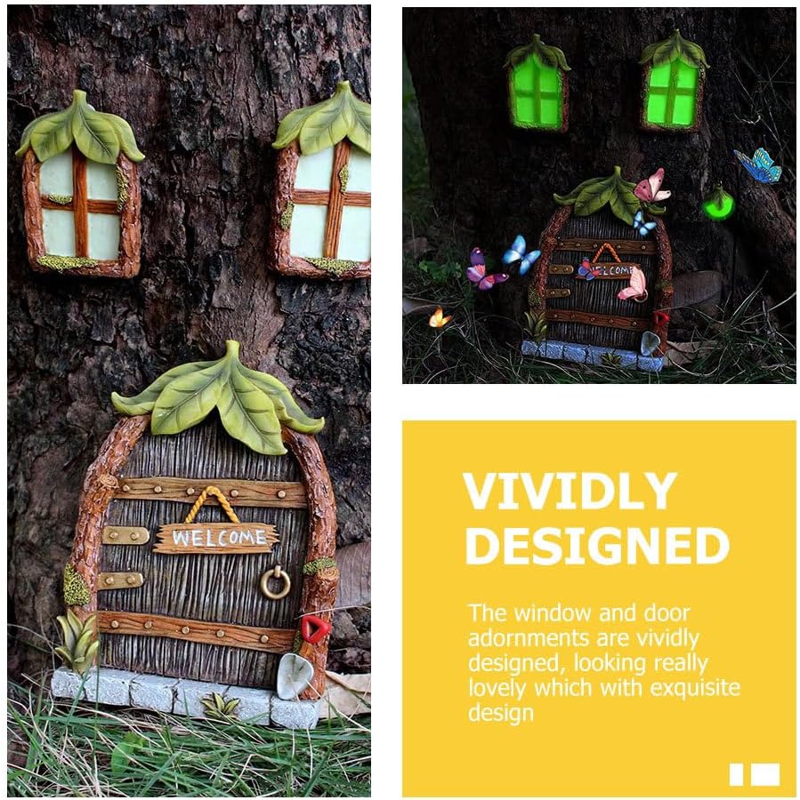 Garden Door and Window Pendant Fairy Decorations Statue Decor Home Goods Decor Gnome Window and Door Fairy and s Houses for Gardens Out Small