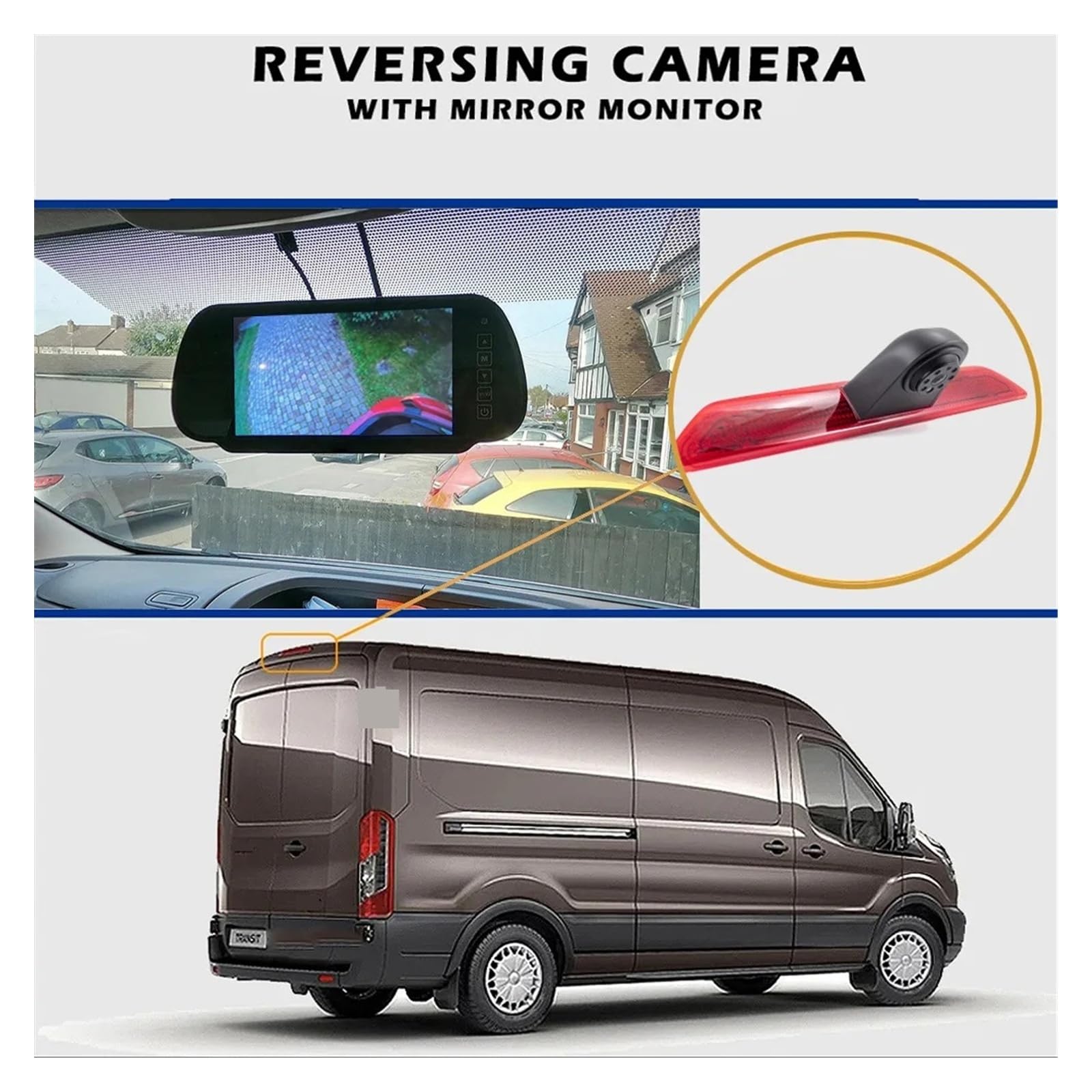 Cámaras Traseras para Ford para Transit 2014-presente HD Luz De Freno Vista Trasera Cámara De Respaldo IR Visión Nocturna Marcha Atrás