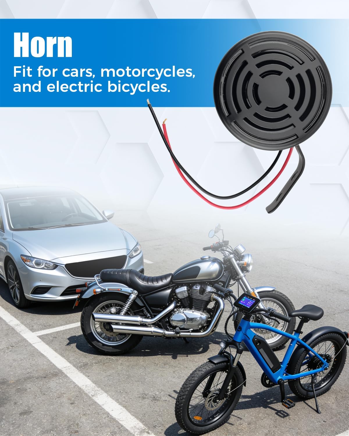 Dog Barking Car Horn Fit for Motorcycle and Truck，Black Iron Reversing Alert