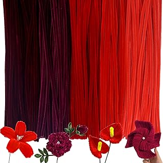 URSDIART 500pcs Pipe Cleaners Craft,5 Assorted Colors Red Pipe Cleaners for Crafts, Christmas Craft Pipe Cleaners, Chenille Stems for Art and Craft Supplies DIY Creative Project