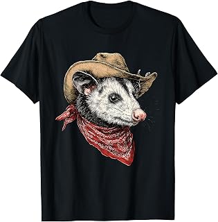 Country Cowboy Opossum Vintage Rodeo Cowgirl Western Possum T-Shirt