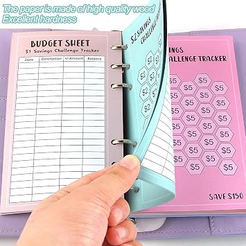 Money Saving Challenge Book - 52 Week Savings Tracker with Budget Sheets for A6 Binder