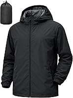 Vista 1 de Chaqueta impermeable para hombre, rompevientos, impermeable, para ciclismo, correr, senderismo, con capucha, ligera, plegable