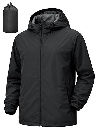 Men's Rain Jacket Windbreaker Waterproof Jacket Raincoat Cycling Running Hiking