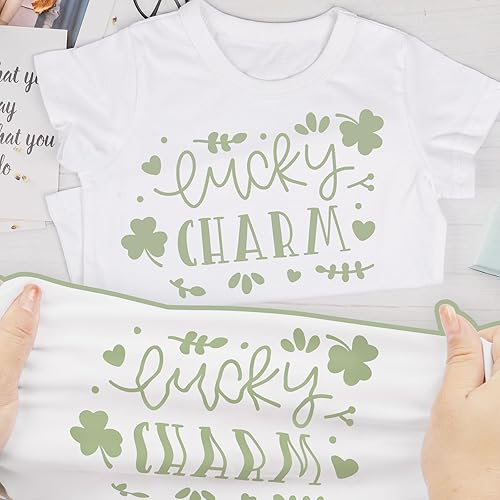 Miniatura 5 de GIRAFVINYL Vinilo de transferencia de calor verde caqui para Cricut de 12 pulgadas por 5 pies, vinilo HTV para planchar en camisetas, sombreros,