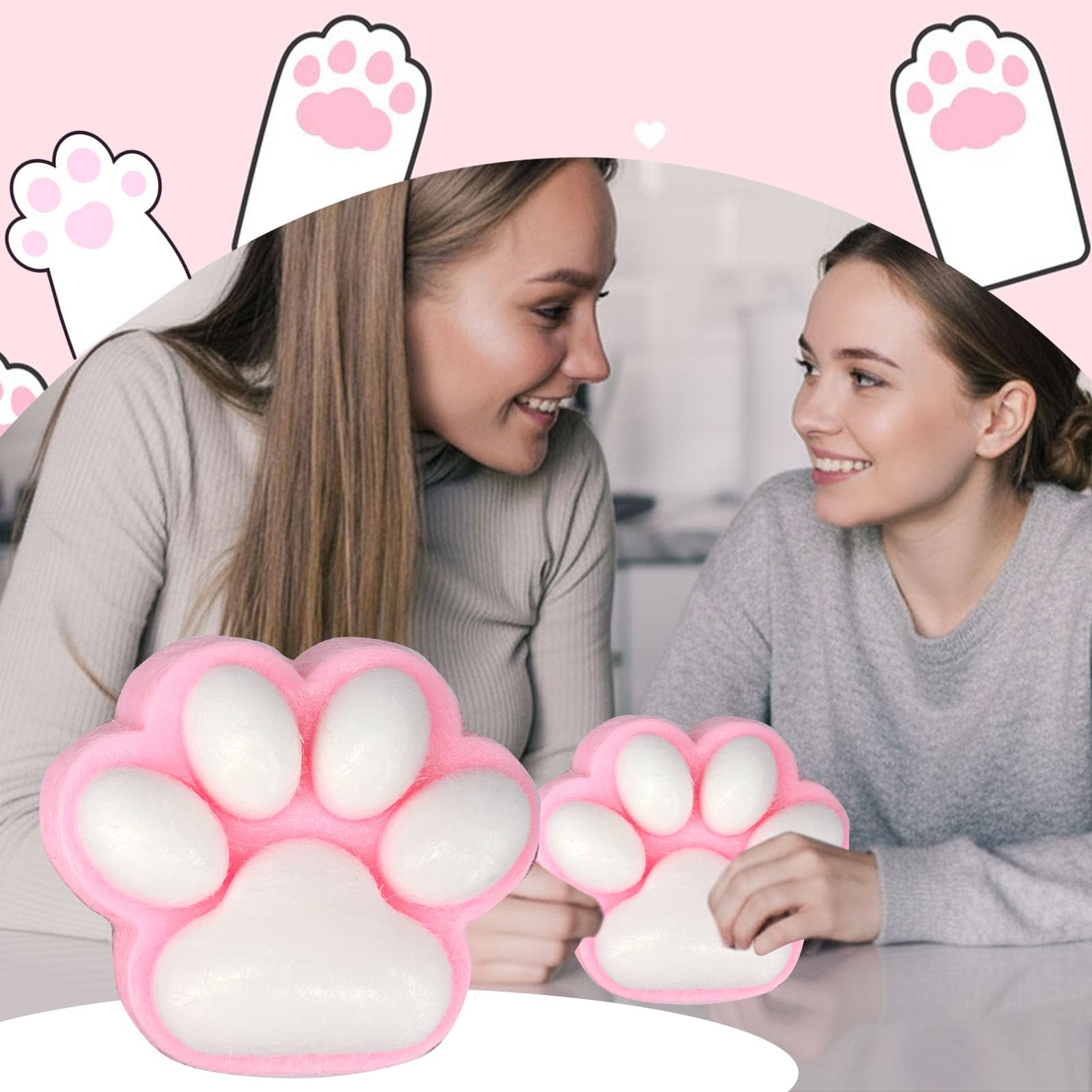 Squishy Kocie łapy, 1 Pcs Gniotka Zabawka do ściskania łapy Dużego Kota, Zabawka do ściskania Antystresowa, Fufu Squishie dla Dorosłych (Różowy XL)