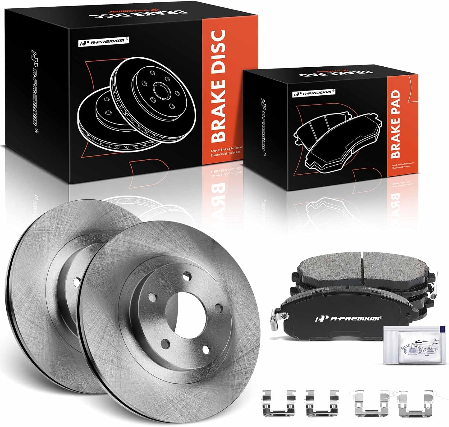 A-Premium 11.65 inch (295.9mm) Front Vented Disc Brake Rotors + Ceramic Pads Kit Compatible with Select Nissan, Infiniti Models - Altima 2002-2006, Maxima 2002-2003, I35 2002-2004, 6-PC Set