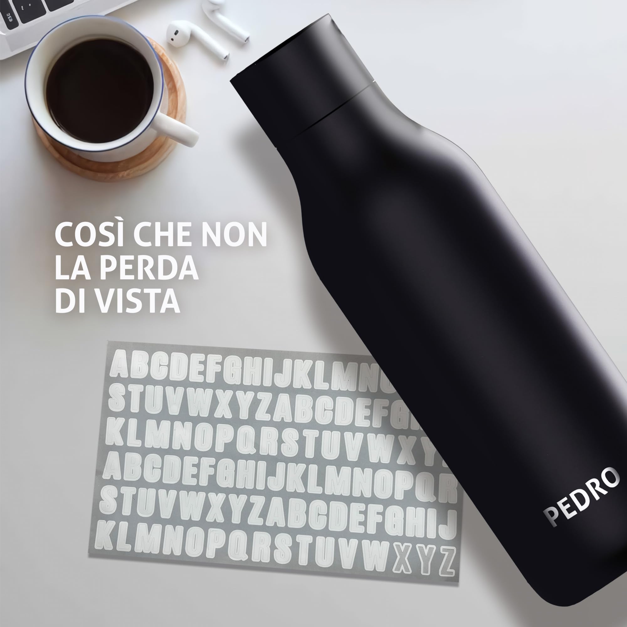 Borraccia in acciaio inox, autopulente, con raggi ultravioletti, sensore di temperatura, borraccia termica, promemoria di idratazione, 1000 ml, borraccia per palestra, senza BPA
