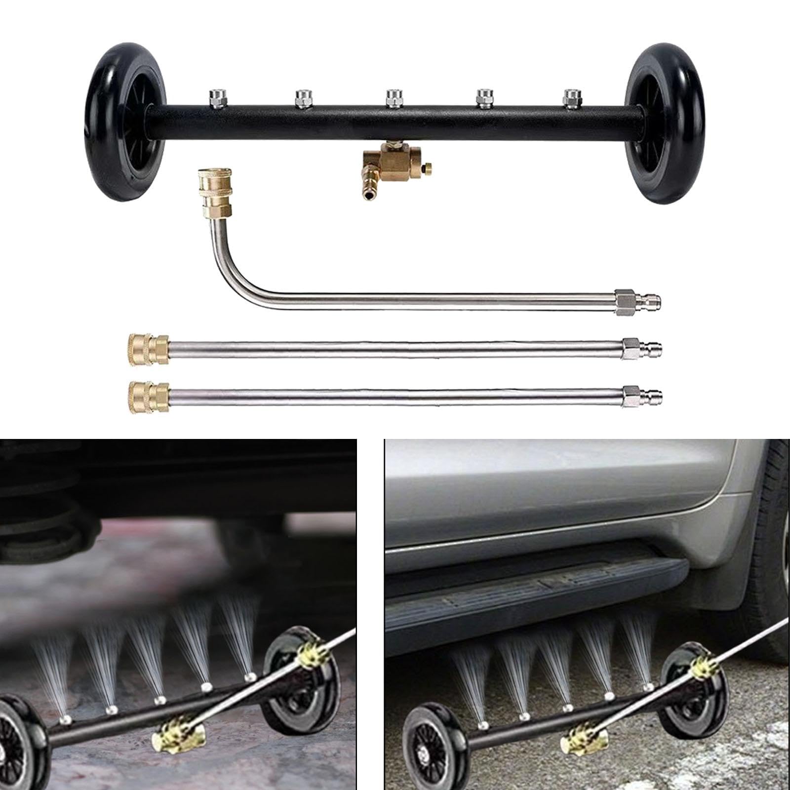 4 Piezas Limpiador de Chasis Adaptador para Lavadora a Presión con Escoba de Agua Lanzas Extendidas Conector Rápido Boquillas Múltiples Adecuado para