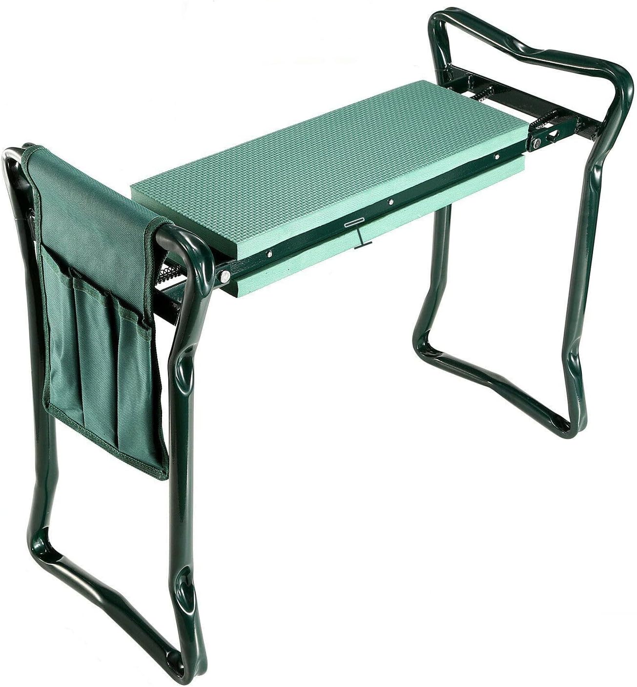 Garden Kneeler Seat Bench Kneeling with Soft Eva Pad & 3 Stool Pouch Folding
