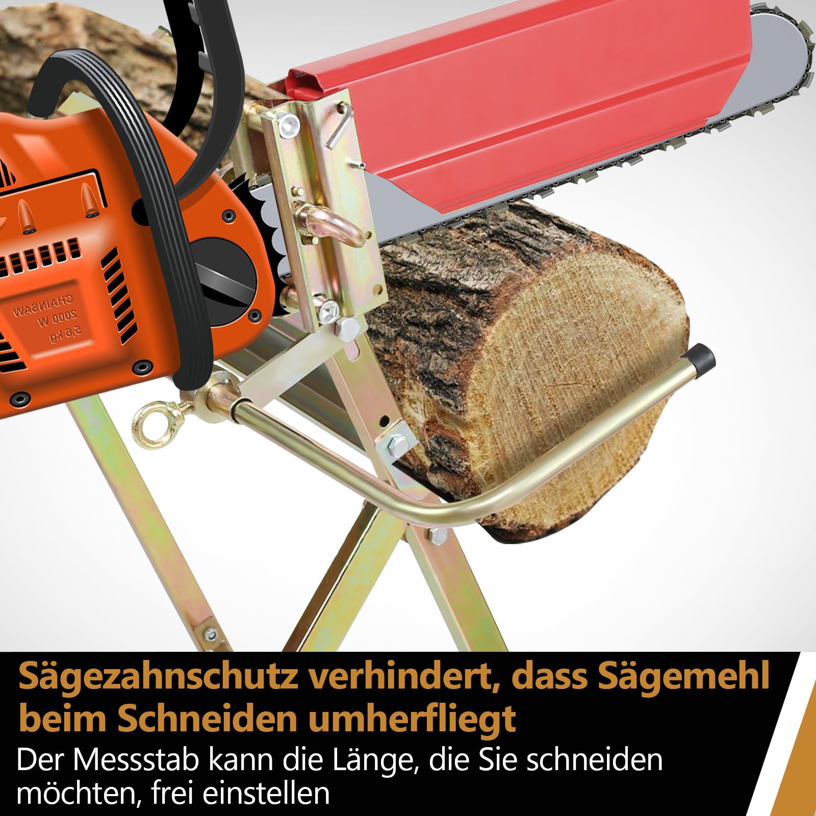 Chevalet de sciage avec support de tronçonneuse - Charge maximale : 150 kg - Scie précise du bois de chauffage - Pliable et peu encombrant - 81 x 72 x 78,5 cm
