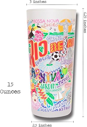 Miniatura 3 de catstudio Vaso para beber Río de Janeiro  Obra de arte inspirada en la geografía impresa en una taza esmerilada