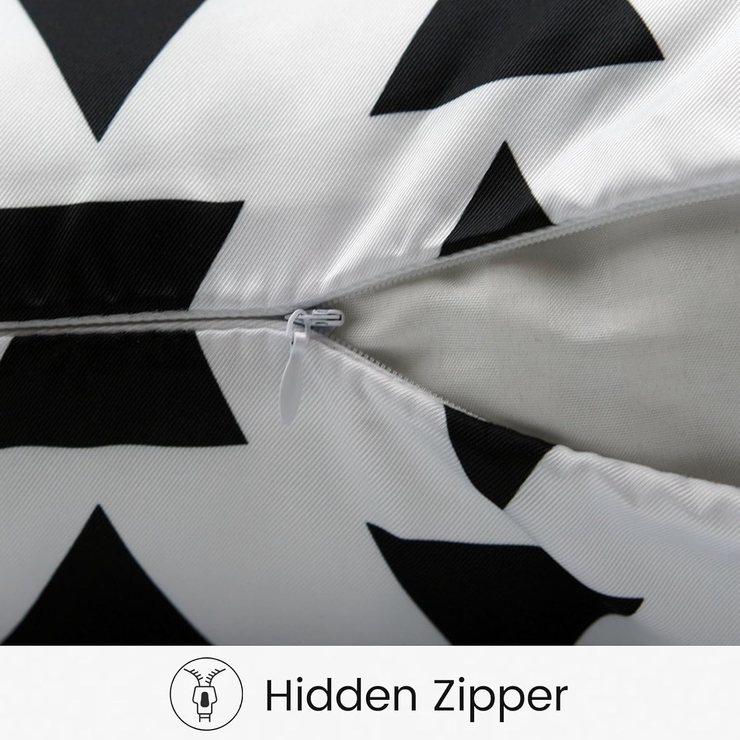 Outdoor Waterproof Throw Pillow Covers 18x18 Set of 4 Black and White Pillow Covers Modern Geometric Decorative Outdoor Pillows for Patio Furniture(No Pillow Insert)