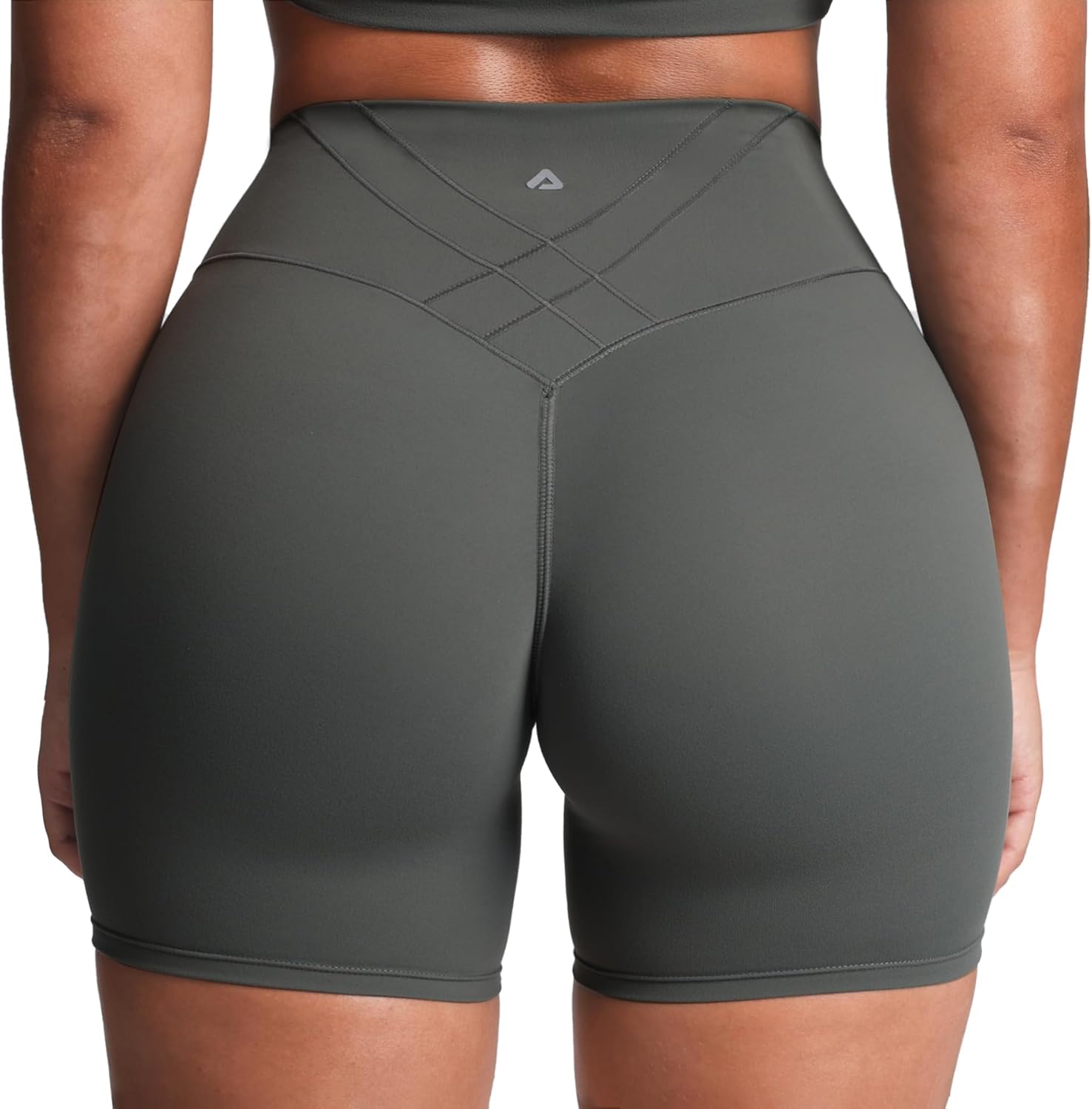 Aoxjox Women's Workout Velura Biker Shorts High Waisted Hidden Scrunch PlushFlex™ Athletic Yoga Short 6"