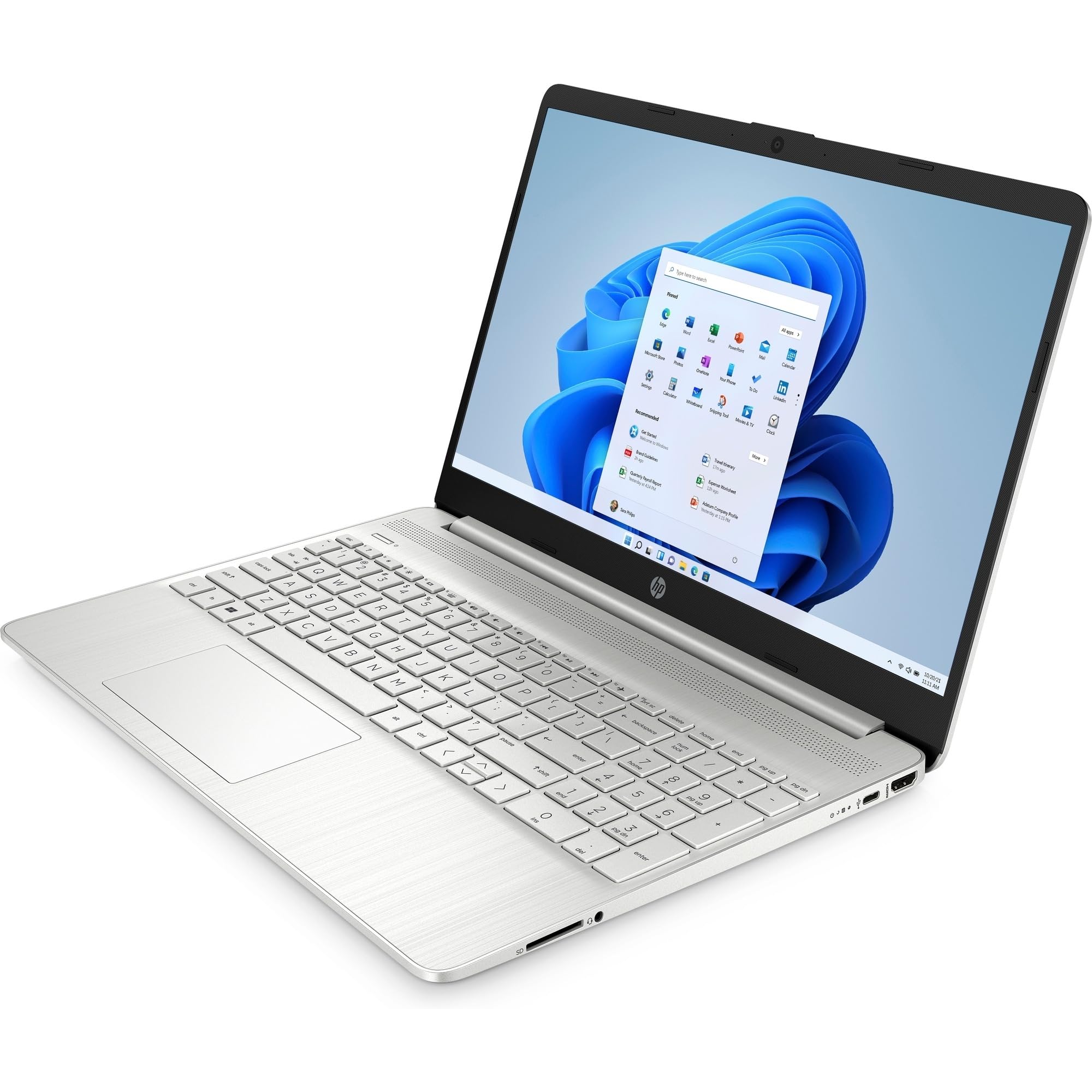 HP Laptop 15s-fq5091nl, Intel Core i7-1255U, RAM 16GB, SSD 512GB, Intel Iris Xe, Display 15.6” FHD, Antiriflesso, Wi-Fi, Lettore SD, Webcam HD, Windows 11, Argento