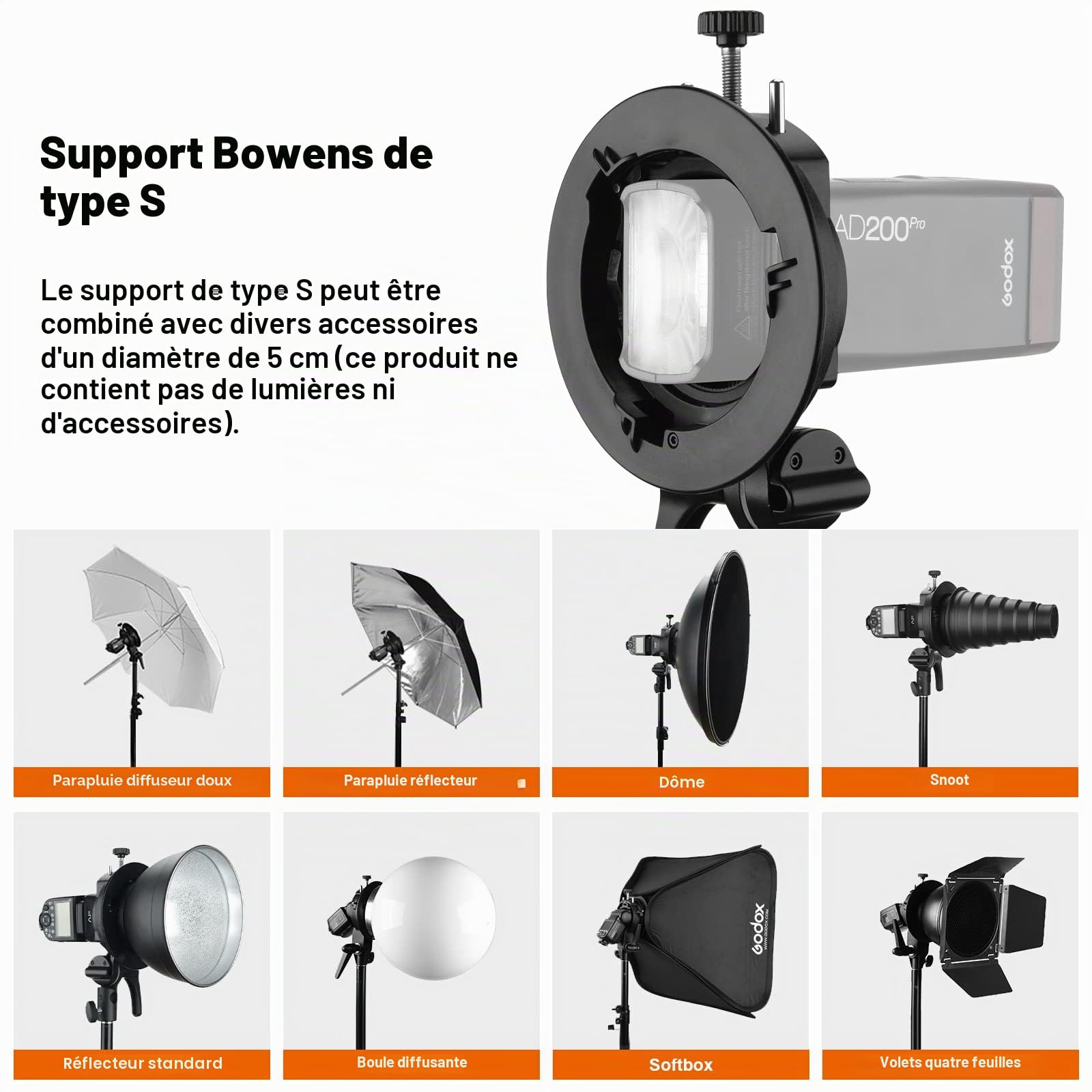 Godox S2 60x60cm 24 "*24" Kit di softbox universale pieghevole Bowen Mount S-Type Staffa per godox v1 ad400pro ad200 v860ii tt685
