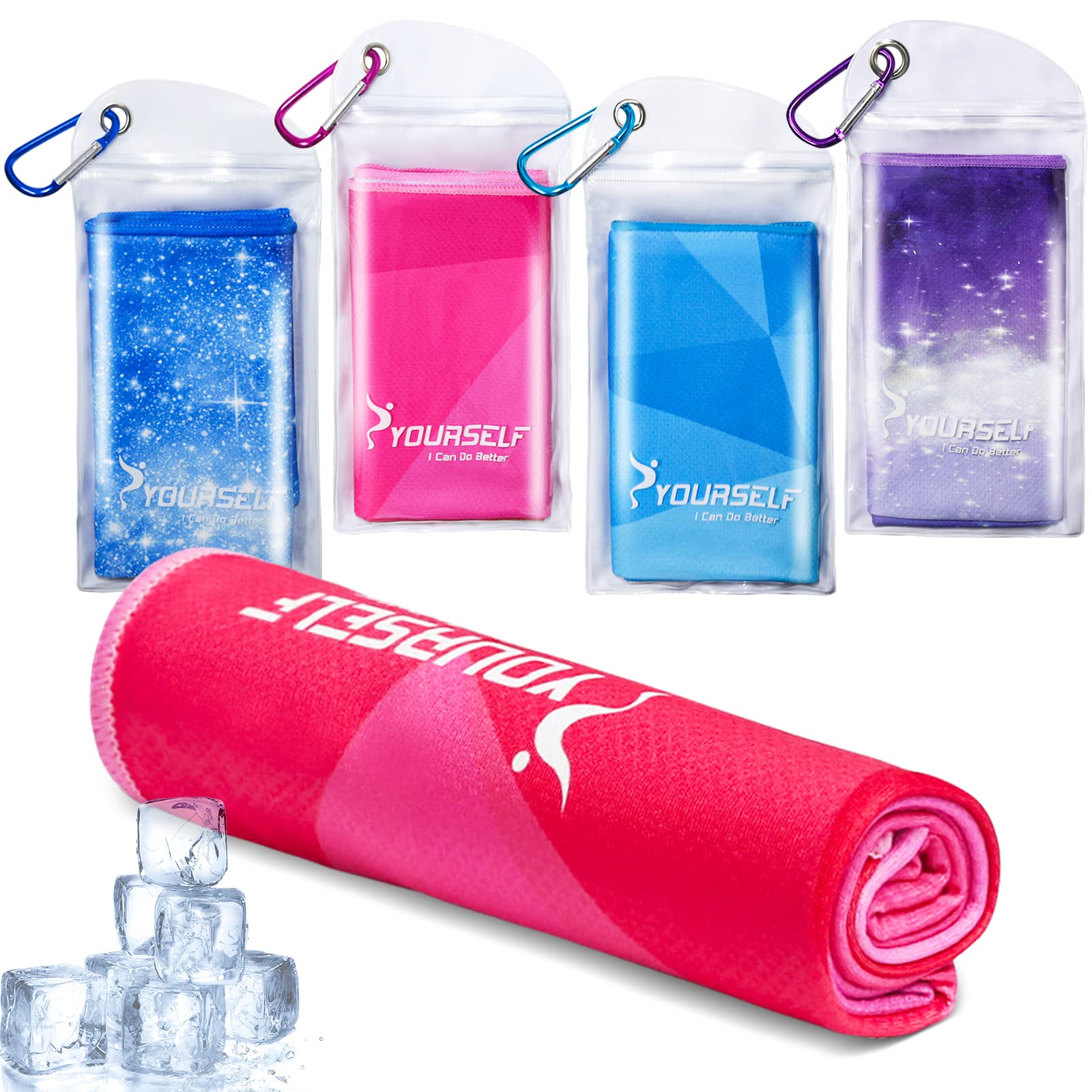 SYOURSELF Cooling Towel, Cooling Towels for Neck,40" x 12"Ice Towel for Instant Cooling Relief, Soft Breathable Chilly Towel, Perfect Yoga, Golf,