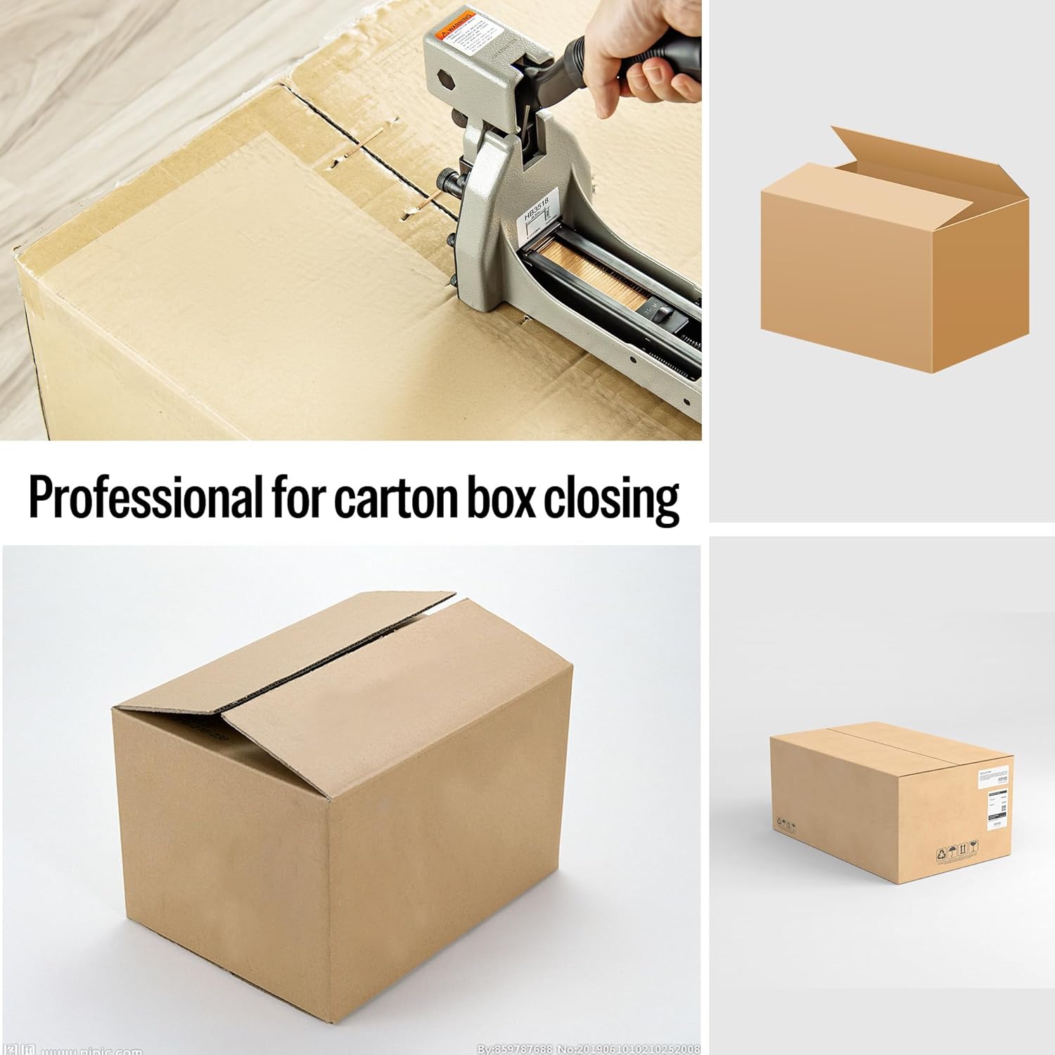 meite Carton Closing Staples 16 Gauge 1-3/8" Wide Crown 3/4" & 5/8" & 7/8" Leg Copper-Coated Carton Staples for Pneumatic or Manual Box Stapler Gun - Cardboard Closer Packaging