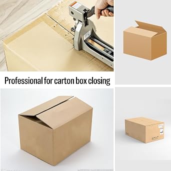 meite Carton Closing Staples 16 Gauge 1-3/8 Wide Crown 3/4 Leg Copper-Coated Carton Staples for Pneumatic or Manual Box Stapler Gun - Cardboard Closer Packaging (1,600PCS)